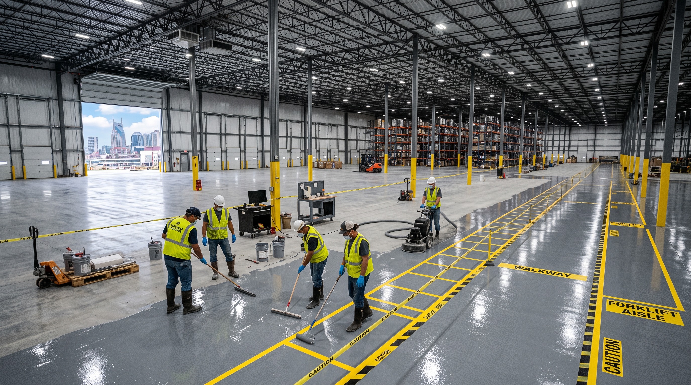 Commercial epoxy flooring Nashville warehouses restaurants healthcare businesses