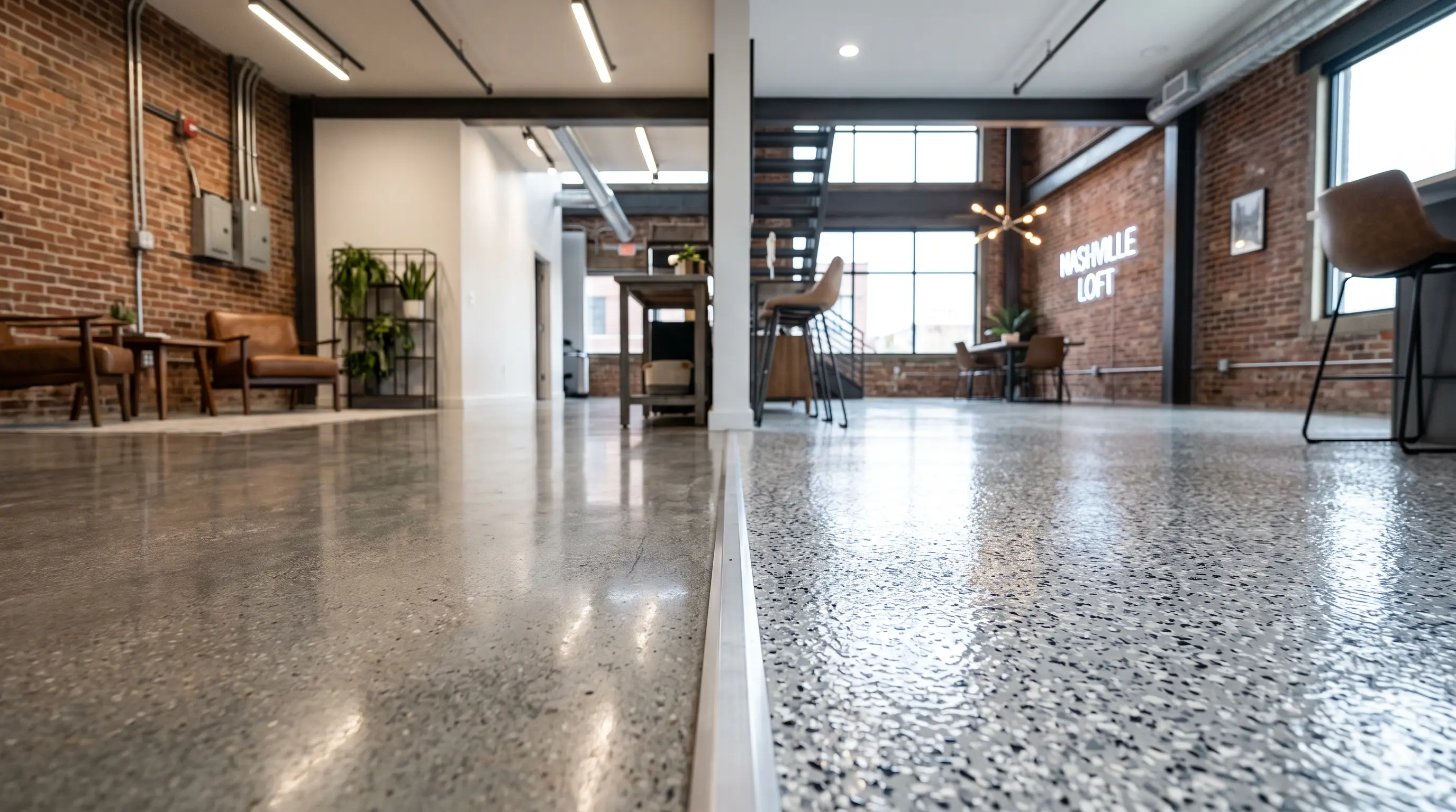 Polished concrete vs epoxy floors Nashville comparison