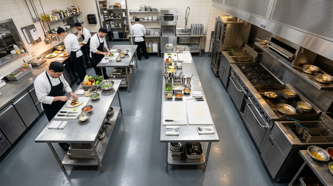 Restaurant epoxy flooring Nashville NSF compliance urethane cement commercial kitchen